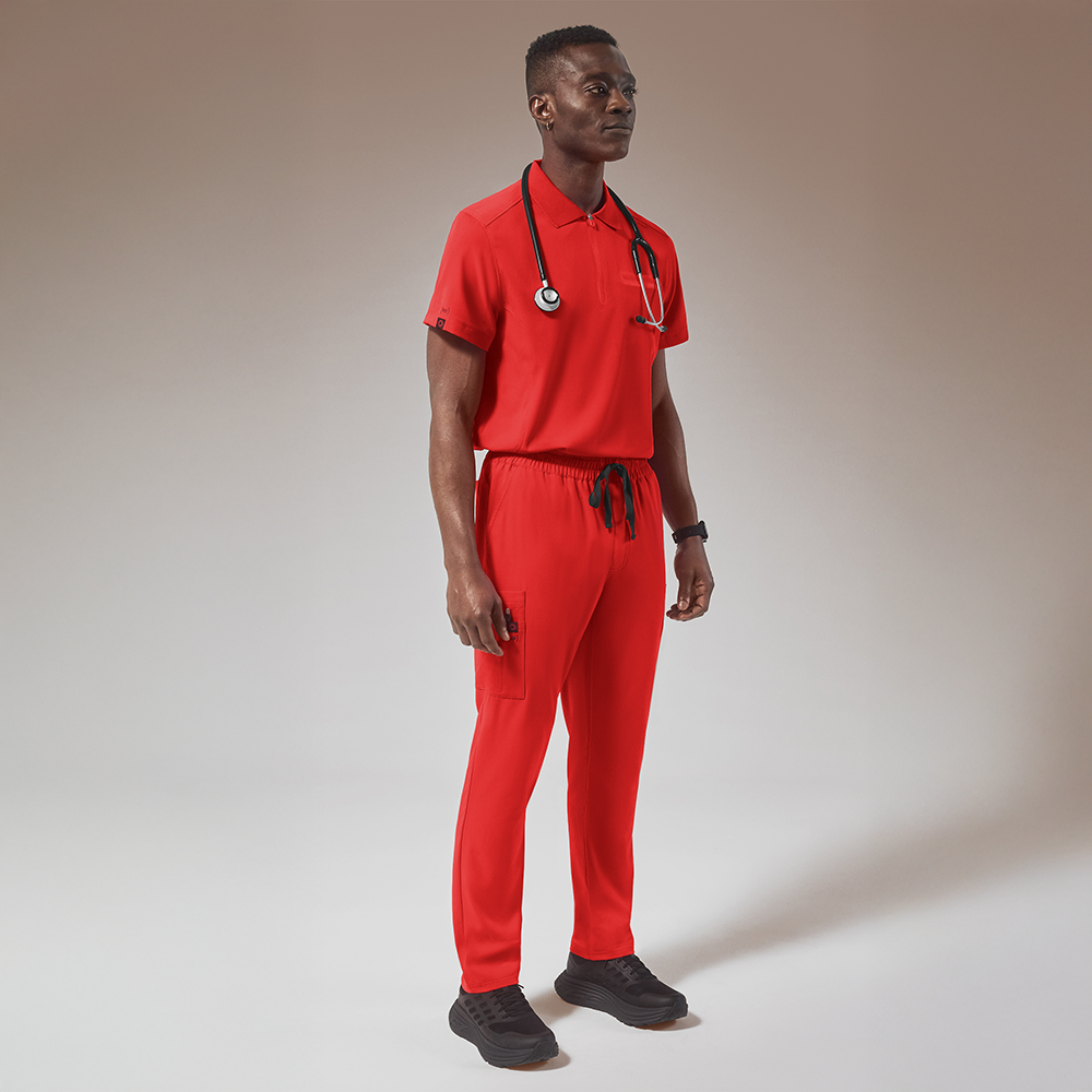 Hypothesis (RED) Men's 8-Pocket STRETCH Straight Leg Cargo Scrub Pant