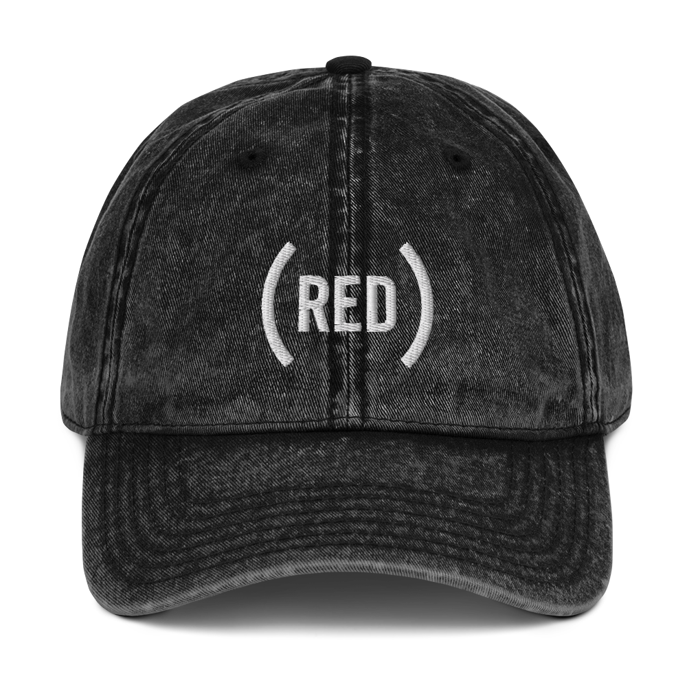 Vintage (RED) cap in faded black