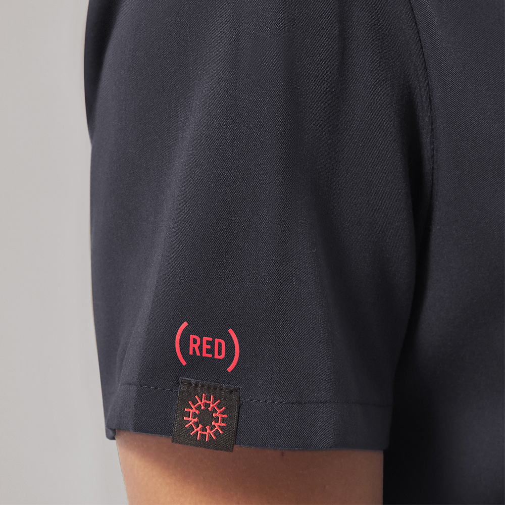 Hypothesis (RED) Base Women's 1-Pocket STRETCH Crew Neck Tuck-In Scrub Top